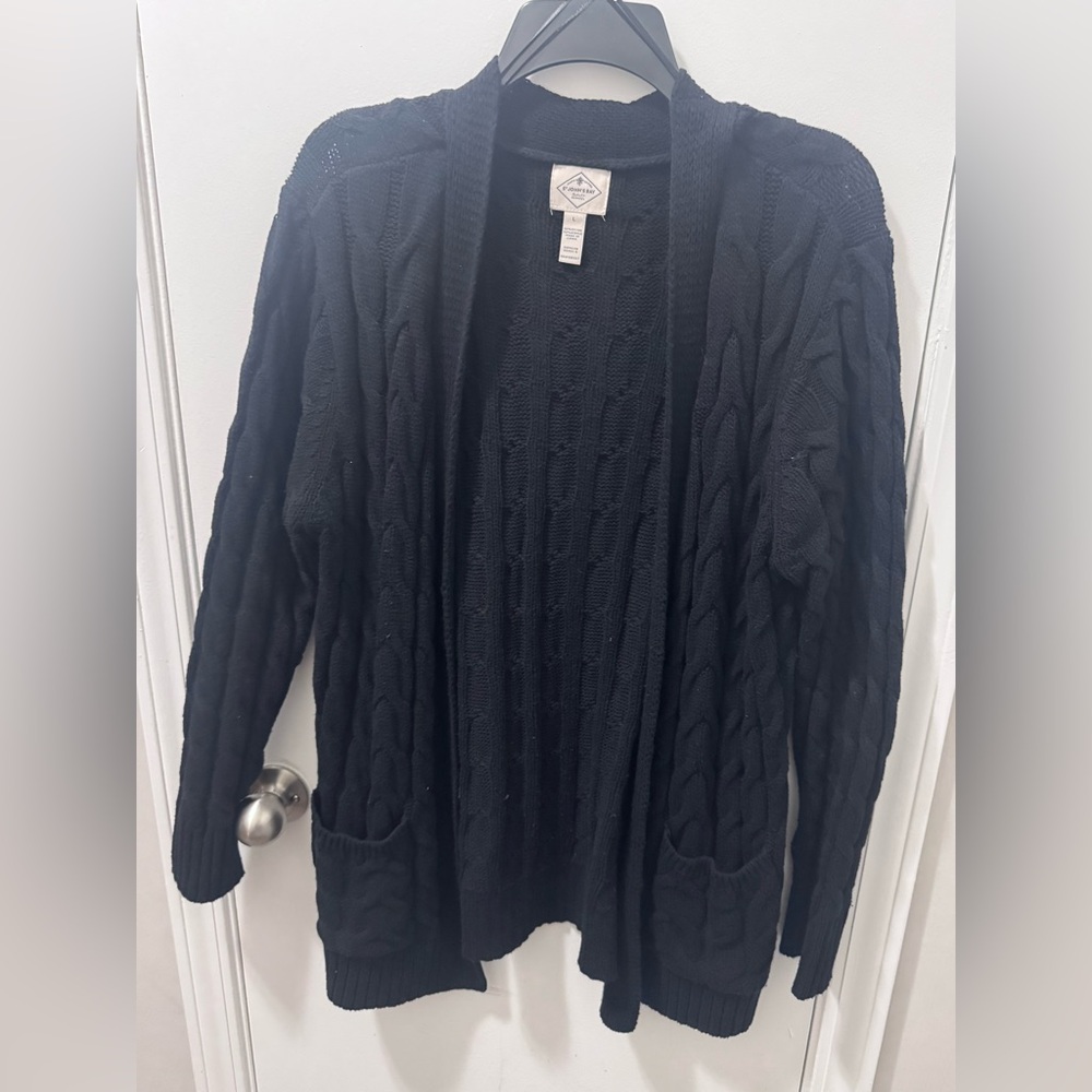 St. John's Bay Black Cable Knit Cardigan